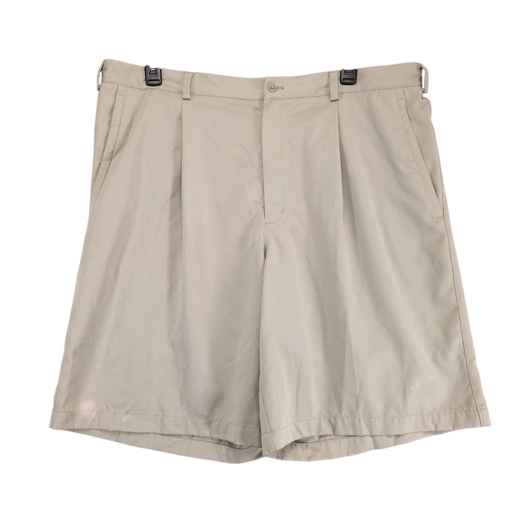 Nike Fit Dry Performance Shorts Men's 42x10" Khaki Pleated Y2K Golf Sport Casual